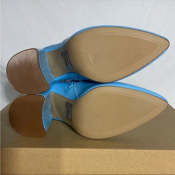 Steve Madden Multiply Fulton Bootie Heels in Patent Blue New With Box Womans - Picture 5 of 5